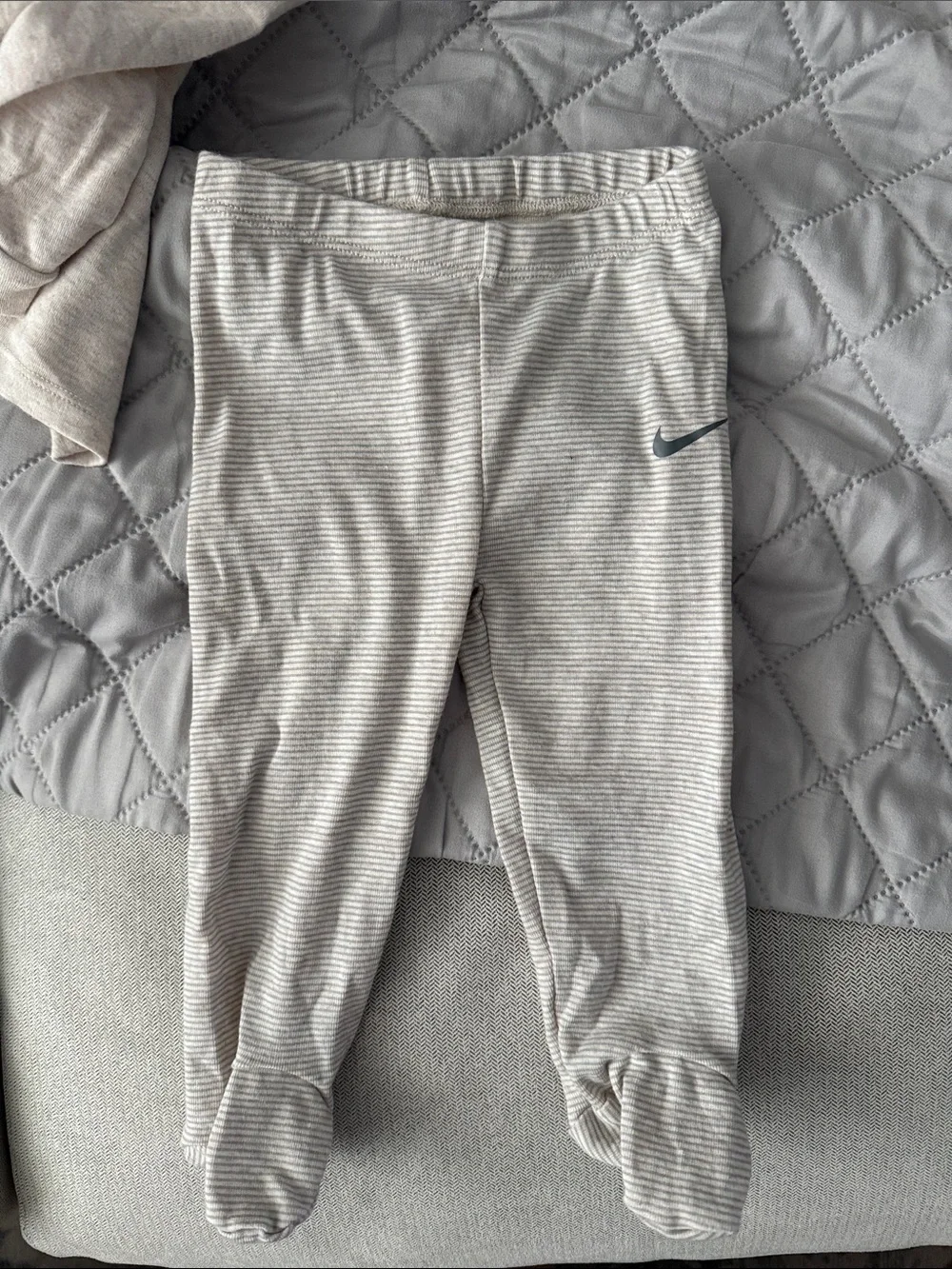 Nike Neutral Beige 'Just Do It' Baby Two-Piece Outfit - Picture 3 of 6